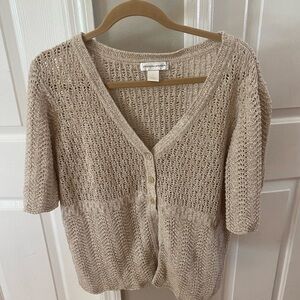 Christopher & Banks Tan Cardigan Sweater V-Neck